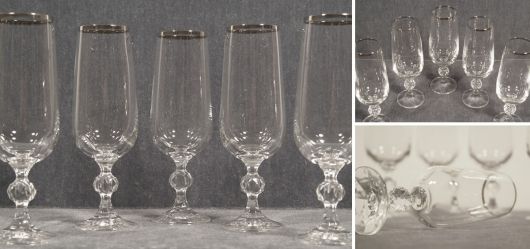 5 high quality champagne glasses