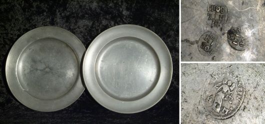 Old marked tin plates