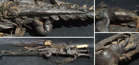Prunk-Waffengehänge mit präparierten Krokodil (Nordafrika) 1. Hälfte 19. Jhd.