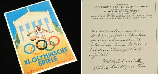 Olympiade Postkarte farbig