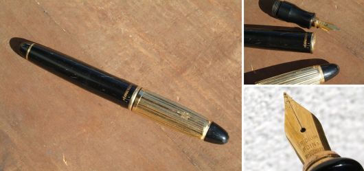 MARKSMAN fountain pen, black plastic/gold plated