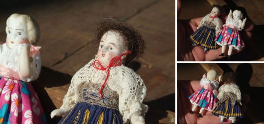 Two Biscuit Porcelain Dolls