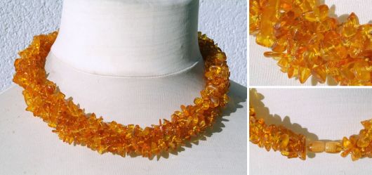 Big baltic amber necklace Honey coloured