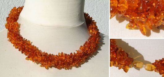 Amber necklace with screw cap