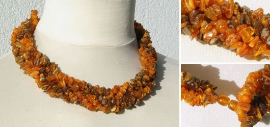 Natural raw amber necklace