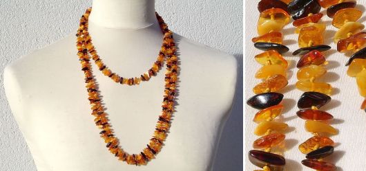 Long baltic amber necklace