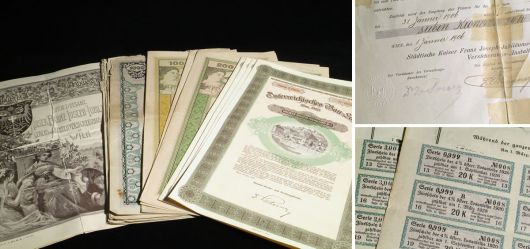 Konvolut diverser Dokumente sterreich  1905 bis 1930