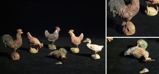 6 Stk. Bauernhof-Figuren aus Masse