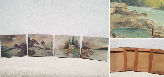 Lot of old oil paintings