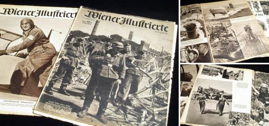 2x Zeitungen Wiener Illustrierte aus dem 2. Weltkrieg