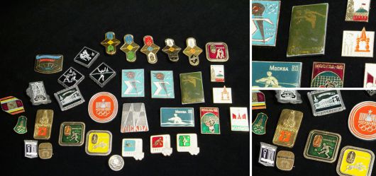 Lot of pins to the Olympic Games 1980 Moscow