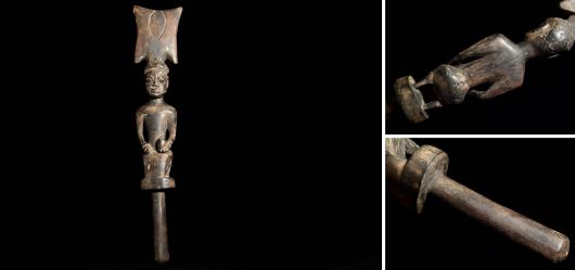 African staff of a chief of the YORUBA tribe around 1950