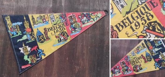 Old fabric pennants Belgique 1958