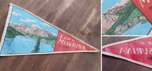 Old Italian fabric pennants Italy 1950-1960