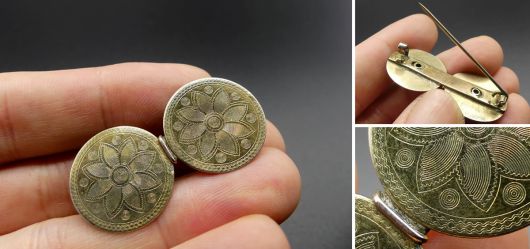 Brass broochspiral plate brooch