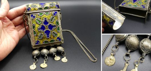 Moroccan Berber Enamel Necklace Quran Case