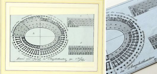 Grund und Aufriss des Amphitheaters von Nmes 1818