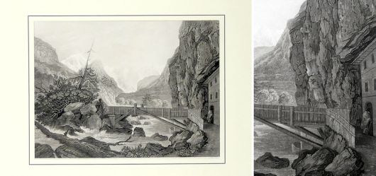 Der Montblanc von der Brcke von St. Didier aus gesehen 1850