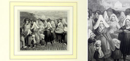 Dieppe-Fischfrauen am Fischmarkt 1820