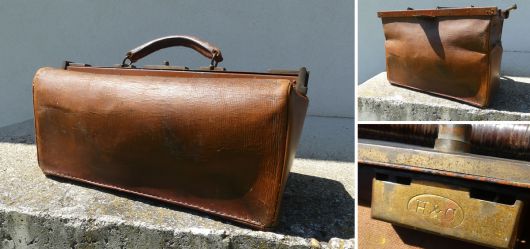 H&C doctors case; made of leather
