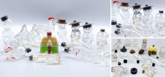 A great collection of figural perfume bottles
