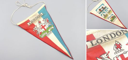 Rare vintage London souvenir pennant