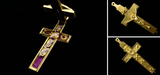 Reliquary cross  gilded Italy second half of the 19th Century