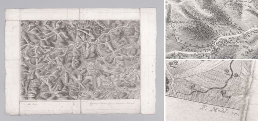 Historische Landkarte Pressbaum, Laab und Breitenfurt & Umgebung, ca. 1835