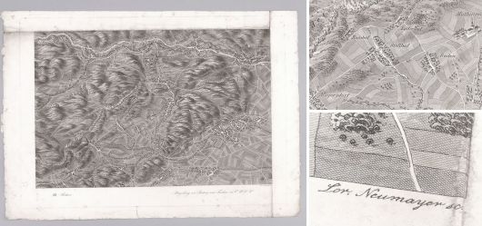 Historische Landkarte Piesting Fischau & Umgebung, ca. 1835