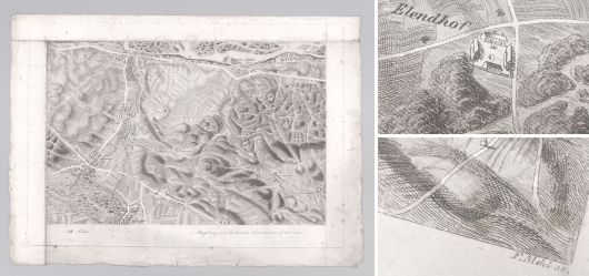 Historische Landkarte von Fischamend Schwadorf Gttlesbrunn & Umgebung, ca. 1835