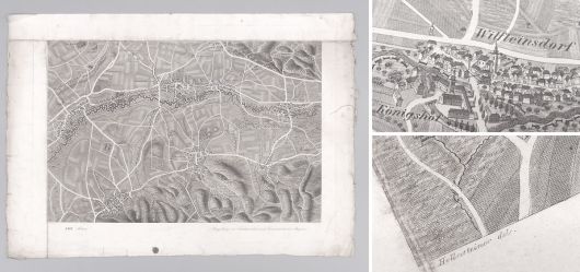 Historische Landkarte Trautmannsdorf an der Leitha Kaisersteinbruch & Umgebung ca. 1835