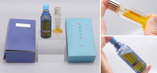 Worth  Je Reviens Couture 15ml im originalen Lalique-Flakon (2004) mit doppelter Verpackung und Miniatur 50er Jahre