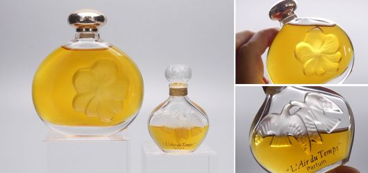 Konvolut Nina Ricci Parfum 1982 & LAir du Temps Miniatur ca. 1950 mit Lalique Flakons
