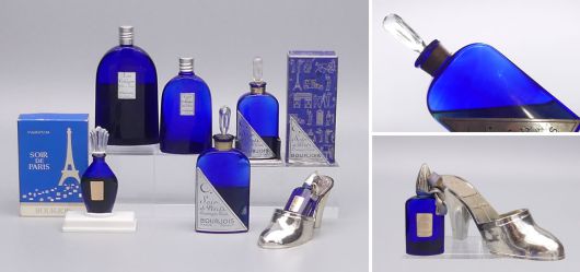 Soir de Paris Bourjois Sammlung 6 Flakons ca. 1928-30 saphirblau