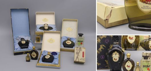 Acht Parfumflaschen aus dem Hause J. G. Mouson & Co. 1920er und 1950er