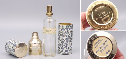 Einzigartiges Guerlain-Set 2 Vintage-Parfmzerstuber-Etuis