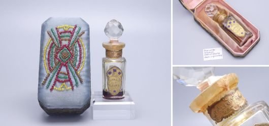 Historisches Taschenparfmflakon Extrait aux Fleurs Heliotrope von Gustav Boehm 1890 bis 1910