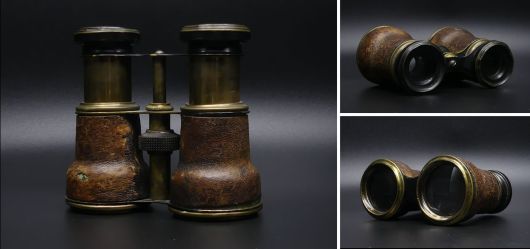 Fernglas / Opernglas Messing Leder 19. Jahrhundert
