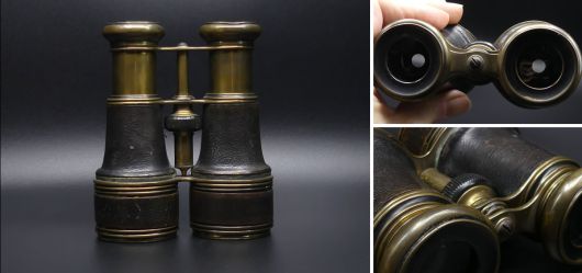 Fernglas / Opernglas Messing Leder 19. Jahrhundert