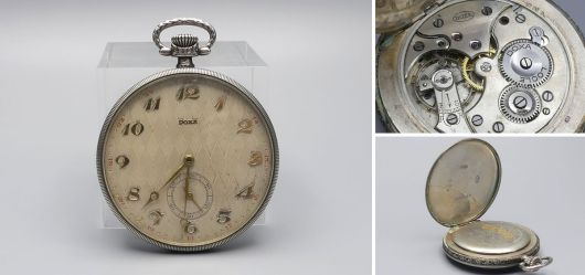 Antike Doxa Taschenuhr Silber 800 Art D�co erstes Drittel 20. Jahrhundert