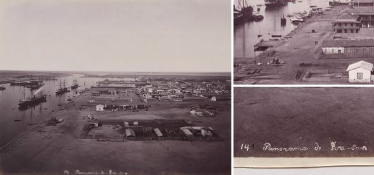 Albumin Foto, Panorama, Port Said, Suezkanal, F�lix Bonfils, Sp�tes 19. Jahrhundert