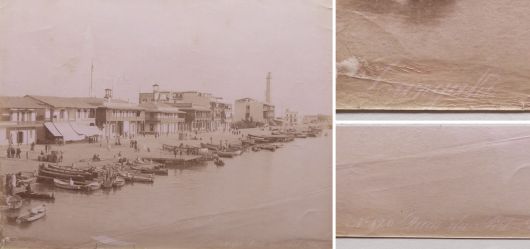 Albumin Foto, Ufer-Promenade, Port Said, Sueskanal, Zangaki Brothers, Ende 19. Jahrhundert