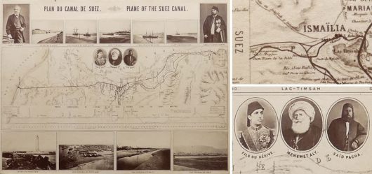 Albumin Foto, Plan Du Canal De Suez, Kombinationsdruck, Sarolidi & Comianos, um 1870