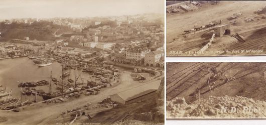 Albumin Foto, Hafen Oran, Algerien, Blick vom Fort Saint Gregoire, ND Phot, um 1900