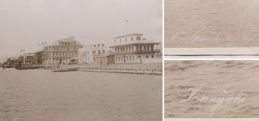 Albumin Foto Zangaki Quai De Port Said Kartonmontiert Aegypten Ca 1880