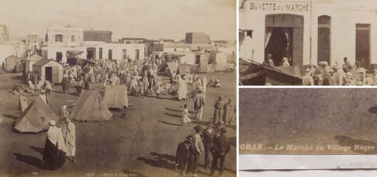 Albuminabzug; Fotografie, ND Phot, Oran Algerien, Le Marche du Village Negre, um 1885