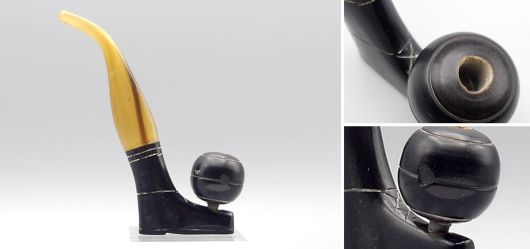 Vintage Fu�ball Hornpfeife, 1950er Jahre, kuriose Sport Memorabilie, Mid Century Scherzartikel