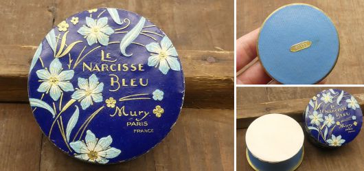 Art Deco Puderdose von Mury, Le Narcisse Bleu Ros�e, um 1930 Antike, Poudre de Riz
