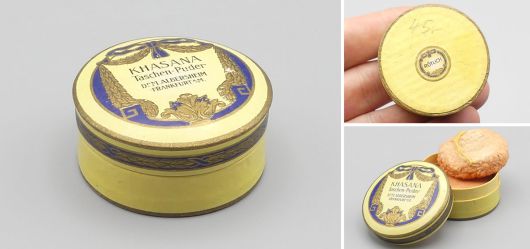 Antike Taschen Puderdose Khasana, von Dr M Albersheim, Frankfurt um 1920