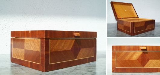 Holzschatulle mit Geometrischen Intarsien